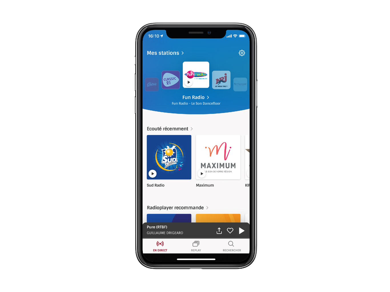 Radioplayer sur iPhone 6.5 in