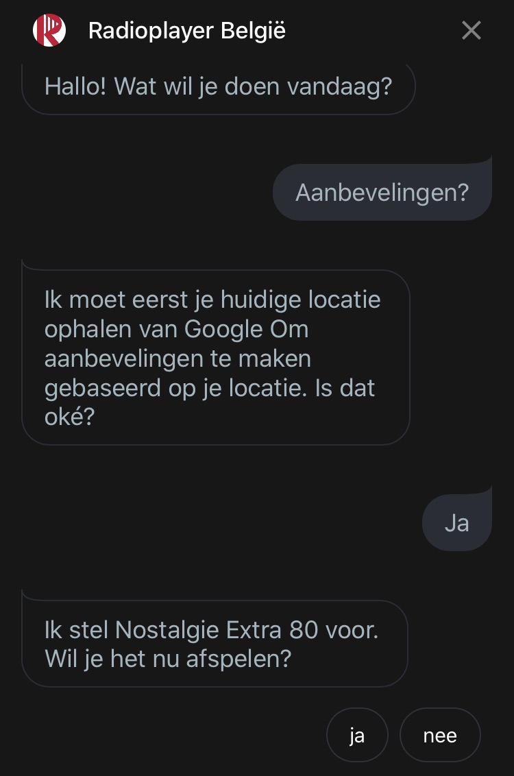 Nostalgie Extra 80 op Google Assistant